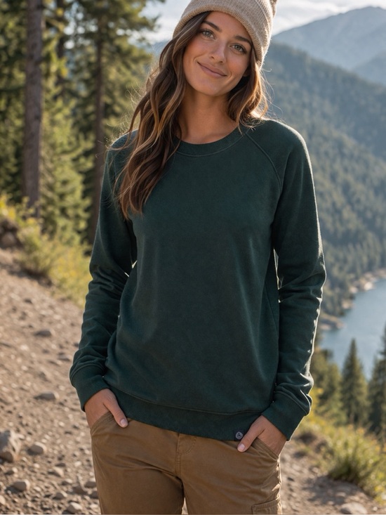 American Giant Tops - American Giant Crewneck Sweatshirt Crew Neck Fleece Cotton Green Sz XS